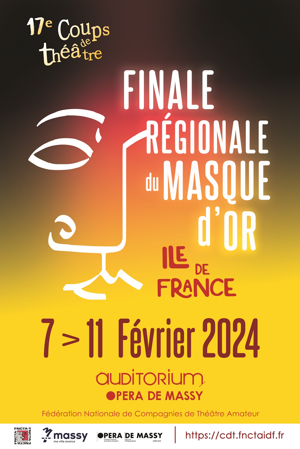 Affiche Festival "Coups de théâtre de Massy" 2024 - Finale régionale du Masque d'Or